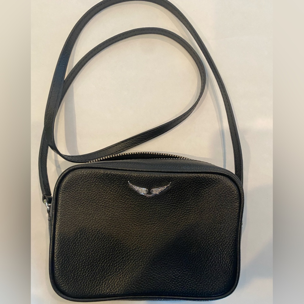 Zadig & Voltaire Crossbody Boxy Wings Black XSmall leather Camera mini Bag purse